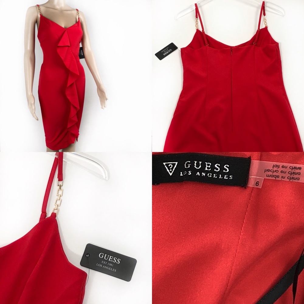 Guess Red Dress Size 6 NWT